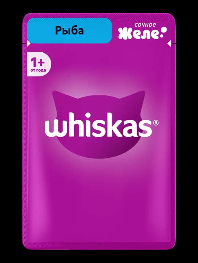 Влажный корм Whiskas® для кошек, желе с рыбой, 75г